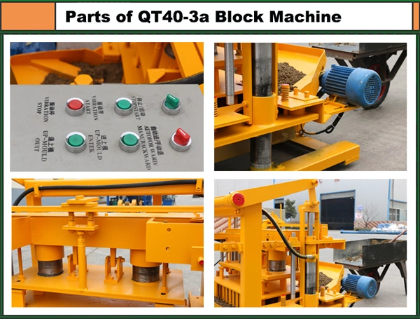 Mobile Cement Block Making Machine Price in China Qt40-3A Brick Machine Manuel